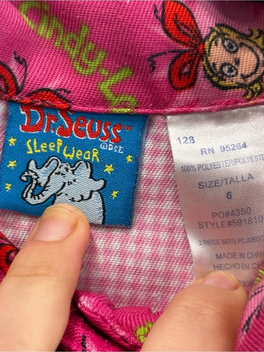 Dr. Seuss Grinch Rare Cindy Lou Who Pink Embroidered Hem Ruffle Sleeves Girls 6